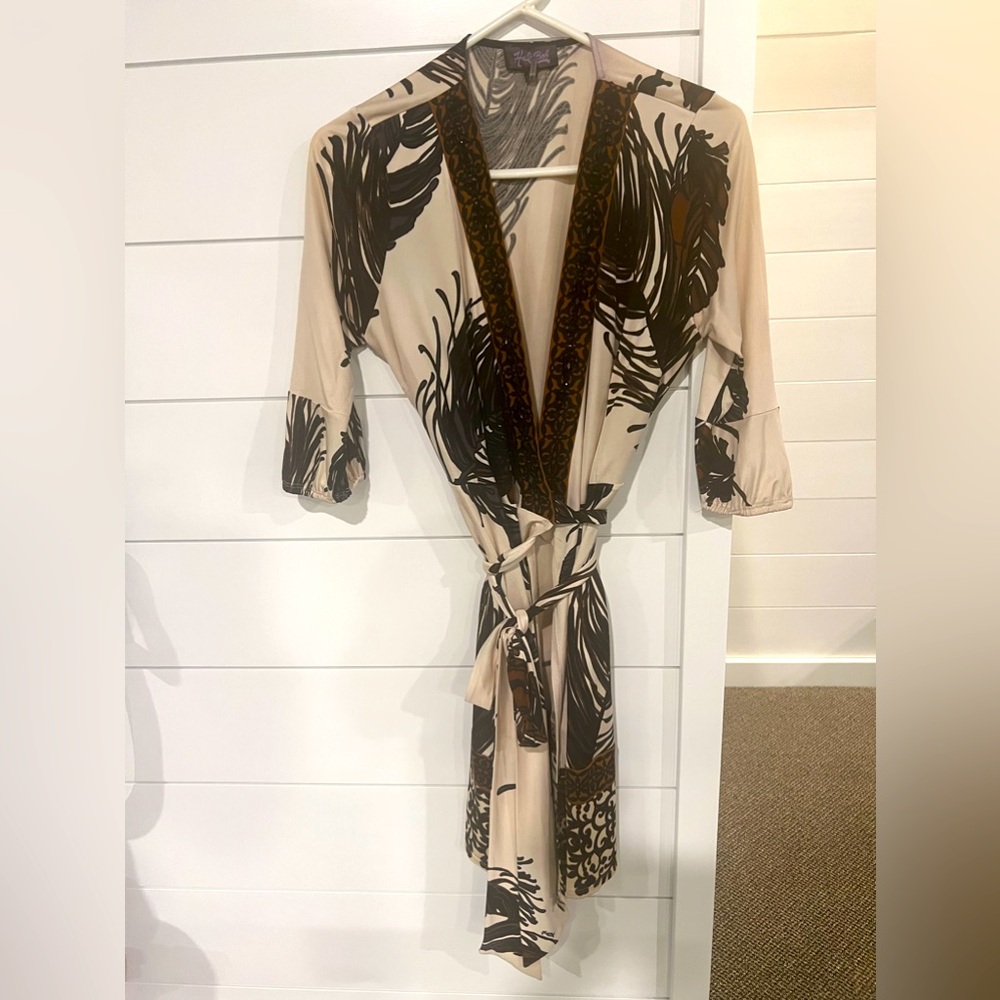 Hale Bob, size small, wrap dress with beading